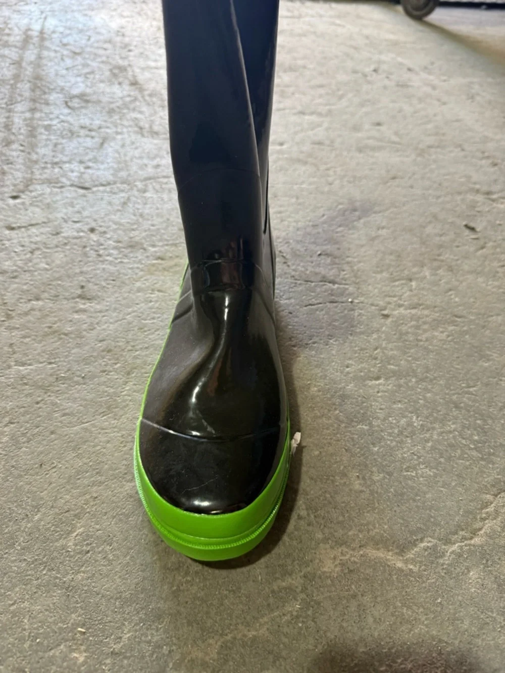 Marc Jacobs Black Rain Boots with Green Sole